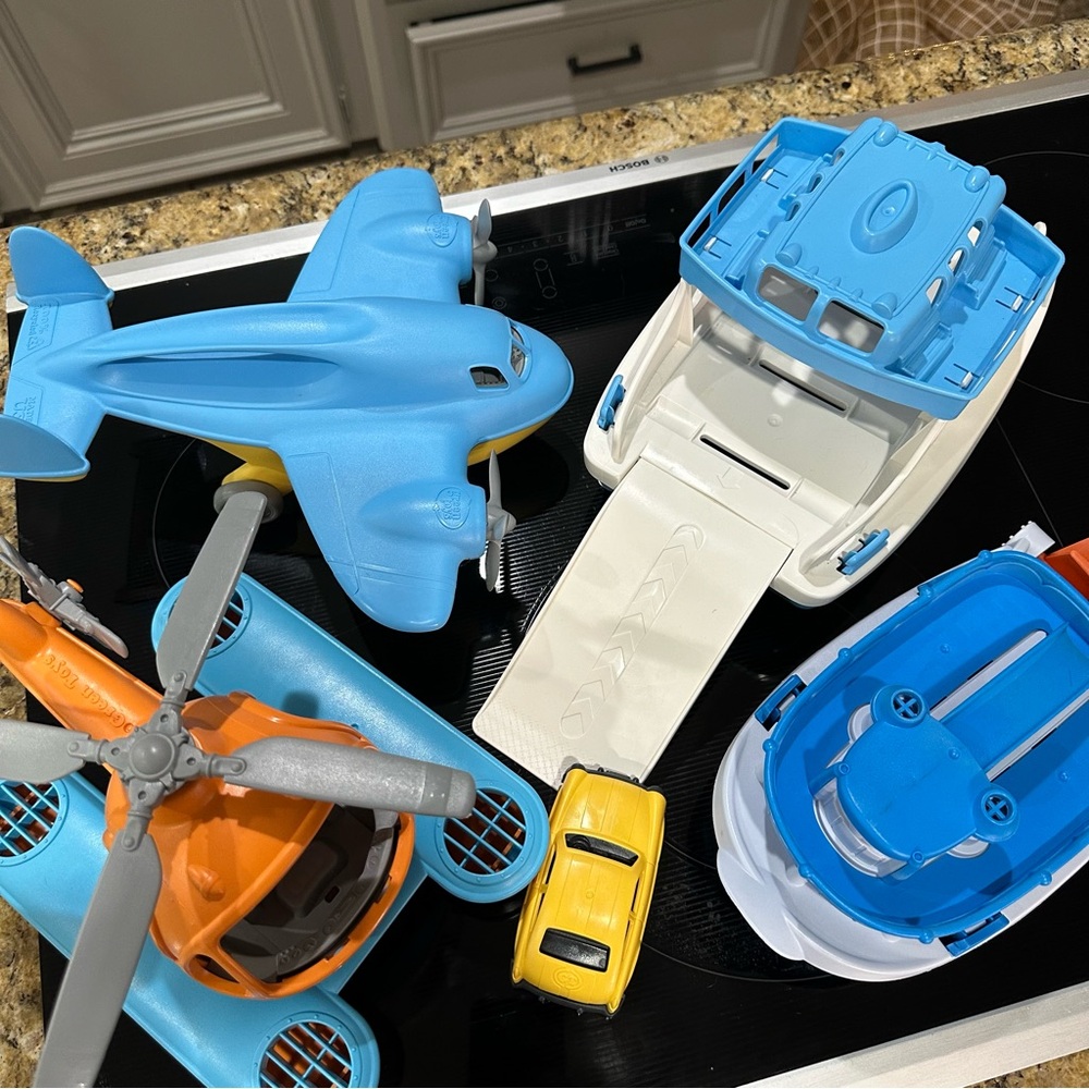 Green Toys Cargo Plane Helicopter Ferry Boat Paddle Boat